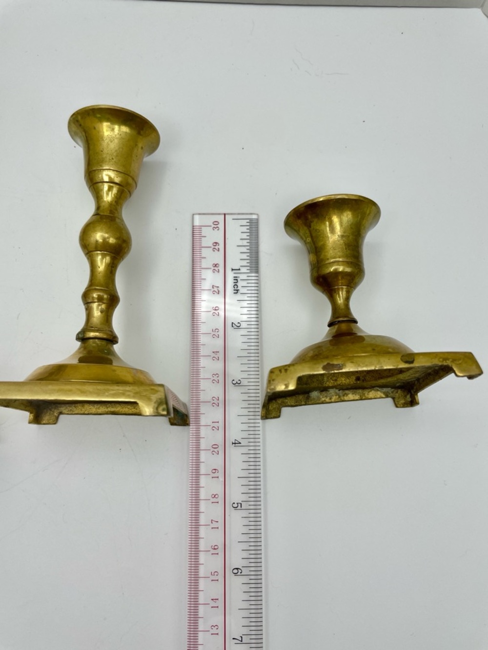 Brass Candlestick Set - Vintage Brass/Gold Home Accents - Picture 10 of 16